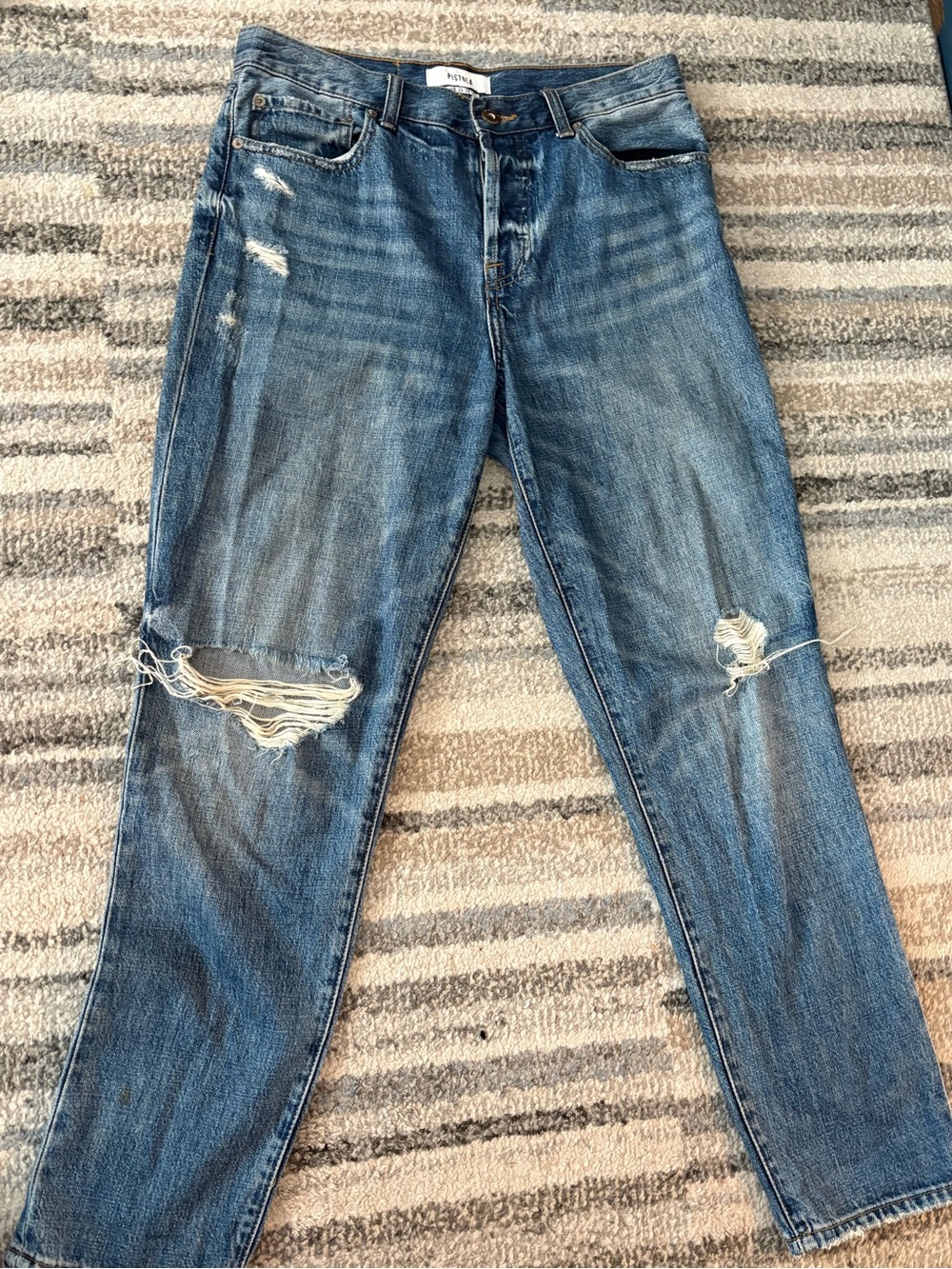 pistola Women's Straight Leg Denim Jeans in Blue